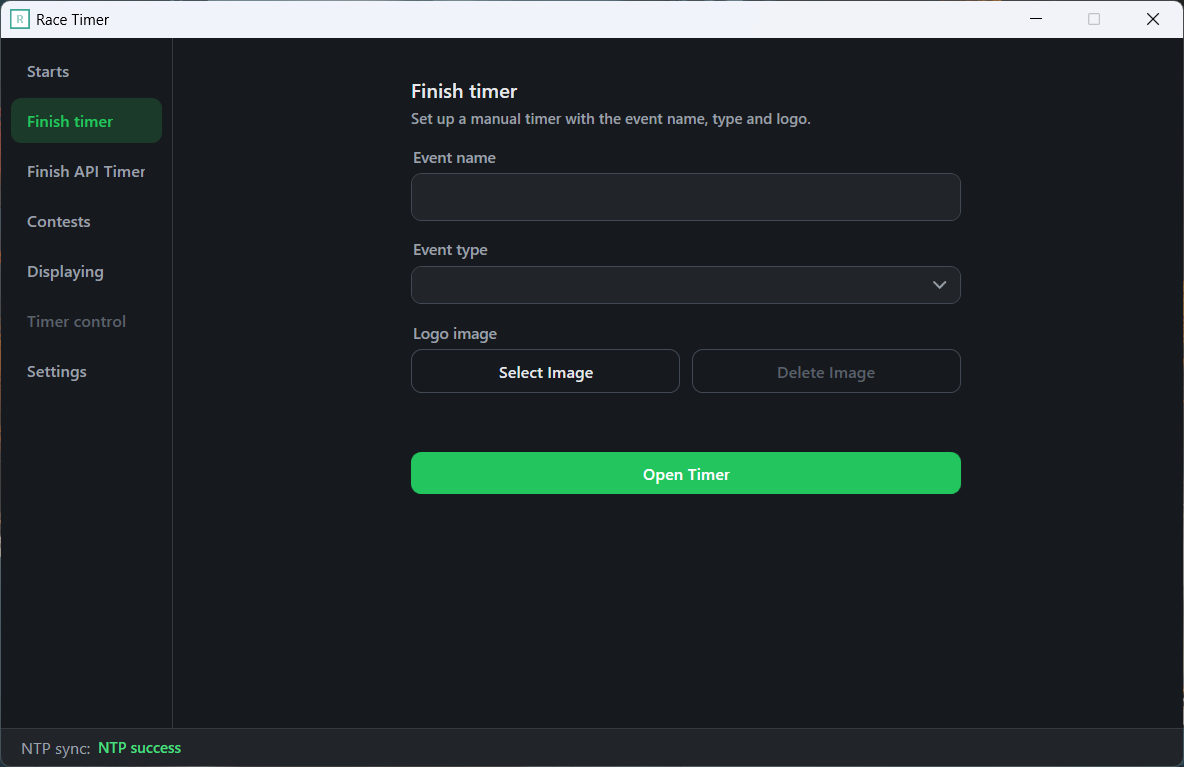 Second tab, with manual settings